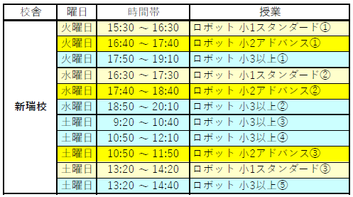 2026年度　時間割