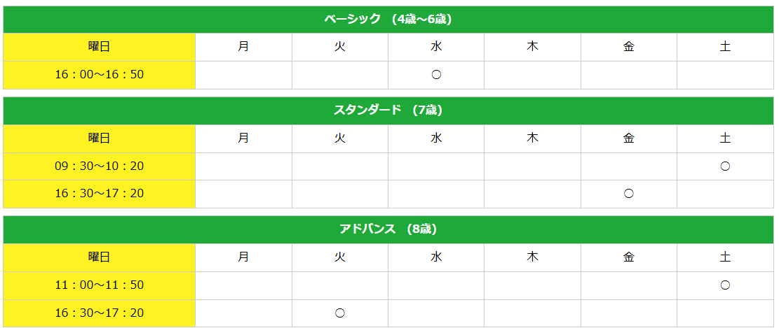 広島皆実校　2025年度時間割 Kicks