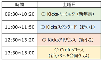 【2026年度】六角橋校　開講時間割予定（2026年4月から）