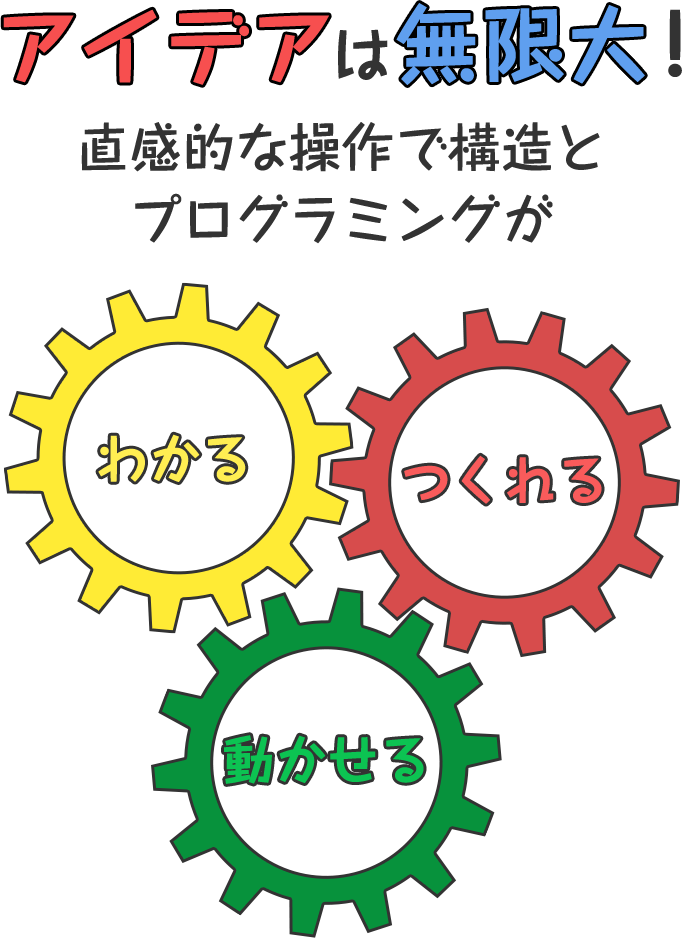 アイデアは無限大！直感的な操作で構造とプログラミングがわかる、つくれる、動かせる