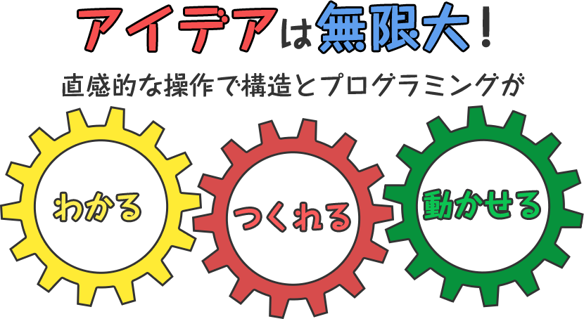アイデアは無限大！直感的な操作で構造とプログラミングがわかる、つくれる、動かせる